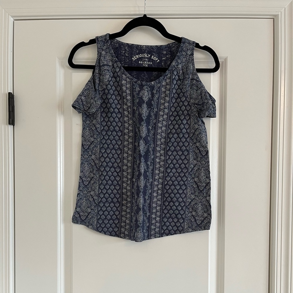 Aeropostale Seriously Soft Relaxed Cold Shoulder Top